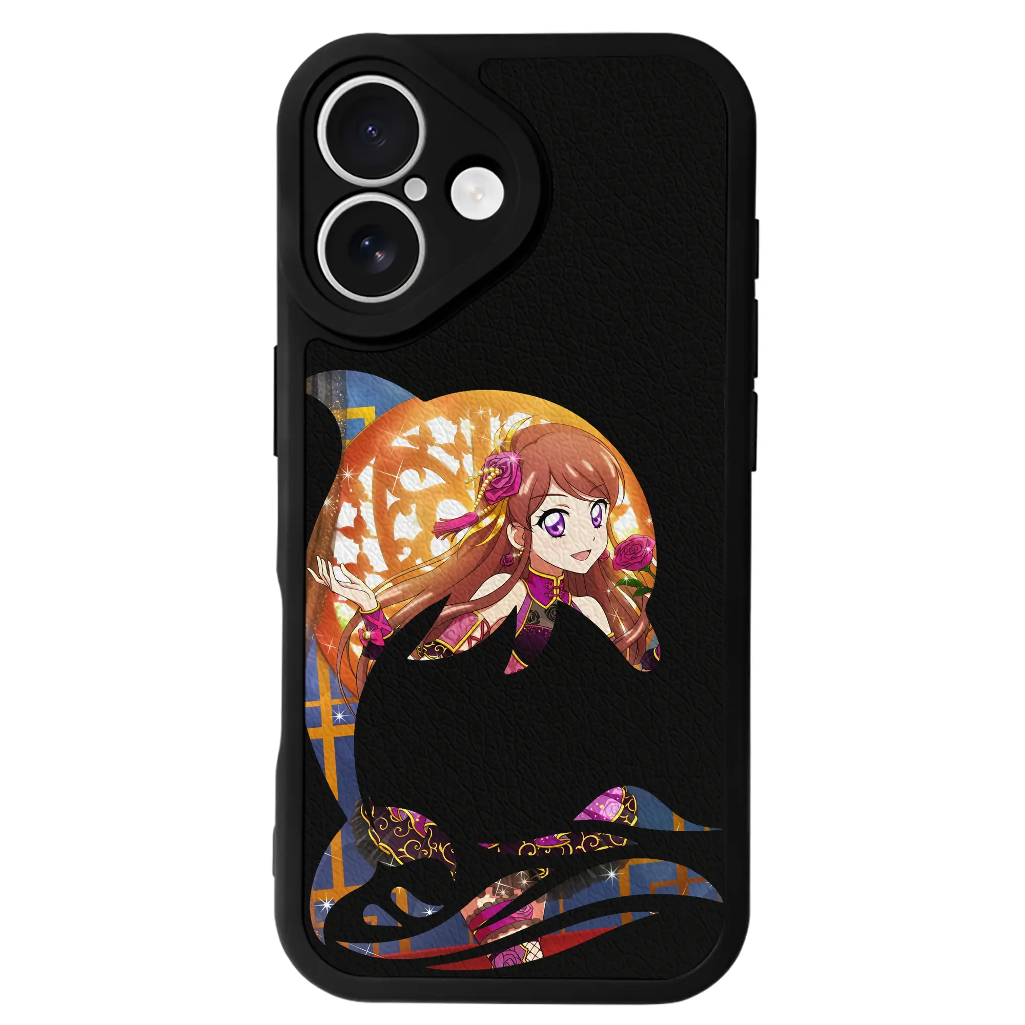 アイカツ グッズ 紫吹 蘭 - IPhone 16シリーズ対応 ・ シリコンスマホケース ・ レザー調 ・ 高精度フィット ・ 耐衝撃 ・ ワイヤレス充電対応 ・ 精密カット